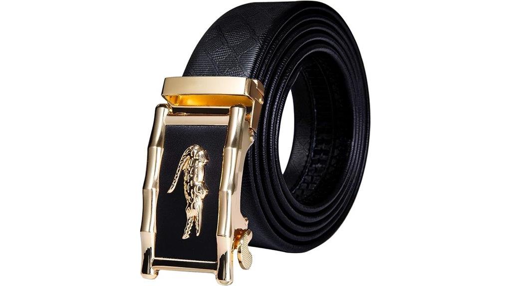 men s leather belt with auto buckle