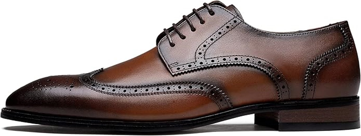 men s leather wingtip shoes