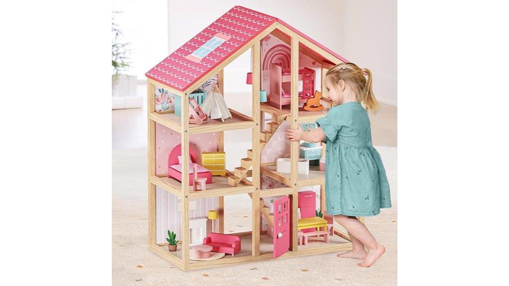mini wooden dollhouse for girls