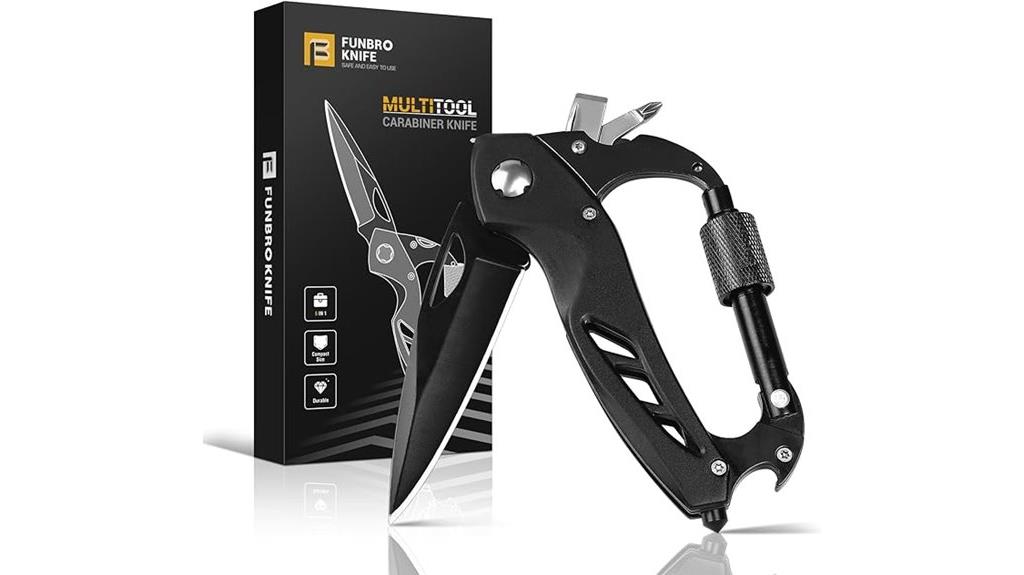 multifunctional carabiner with knife