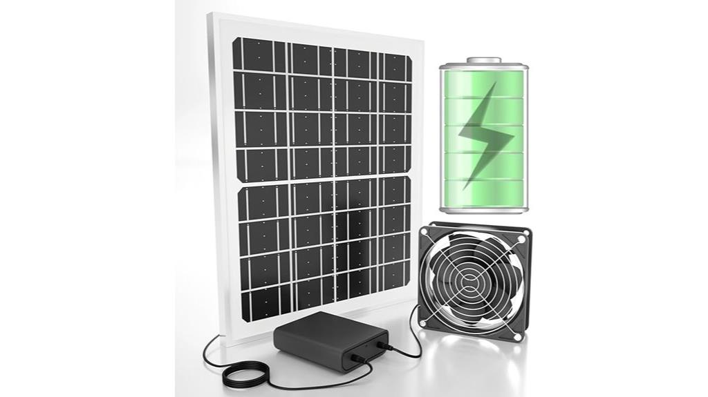outdoor solar fan with battery