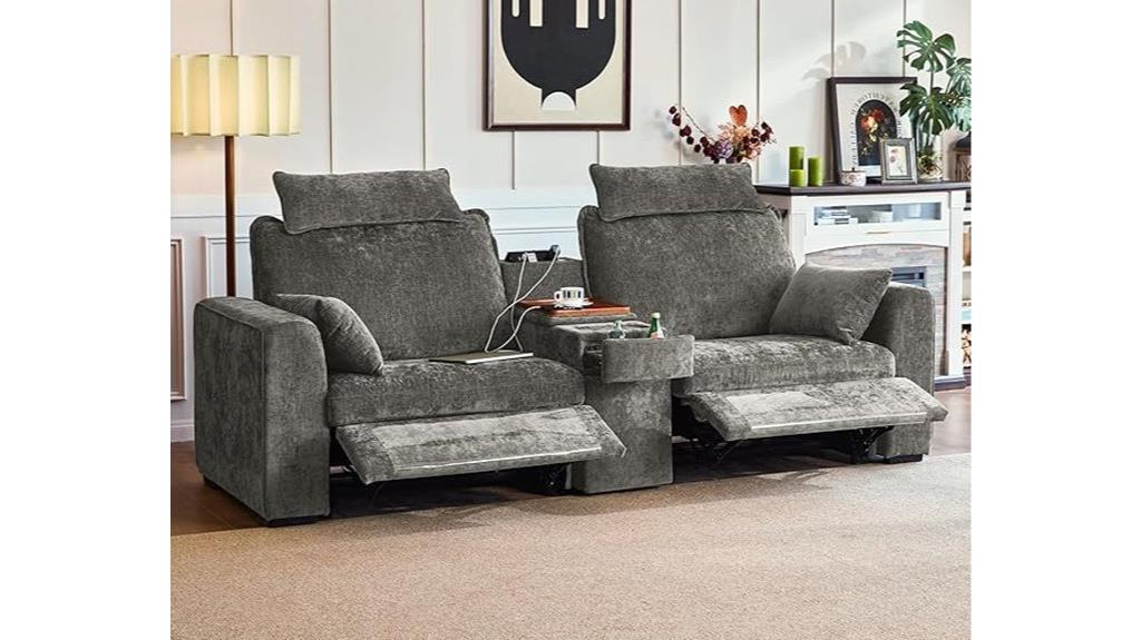 oversized grey reclining sectional