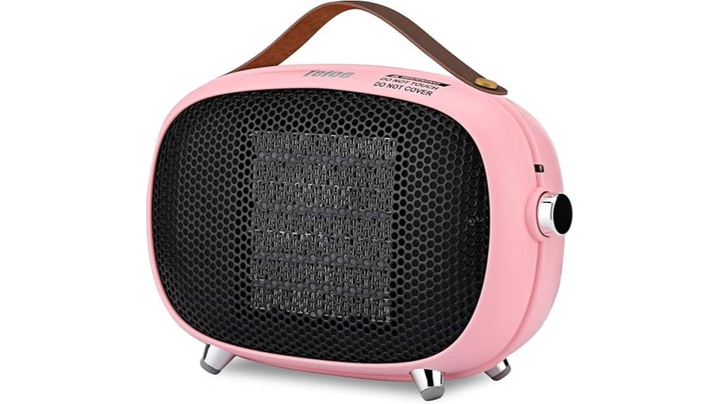 pink compact ceramic heater