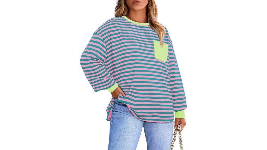plus size striped t shirt