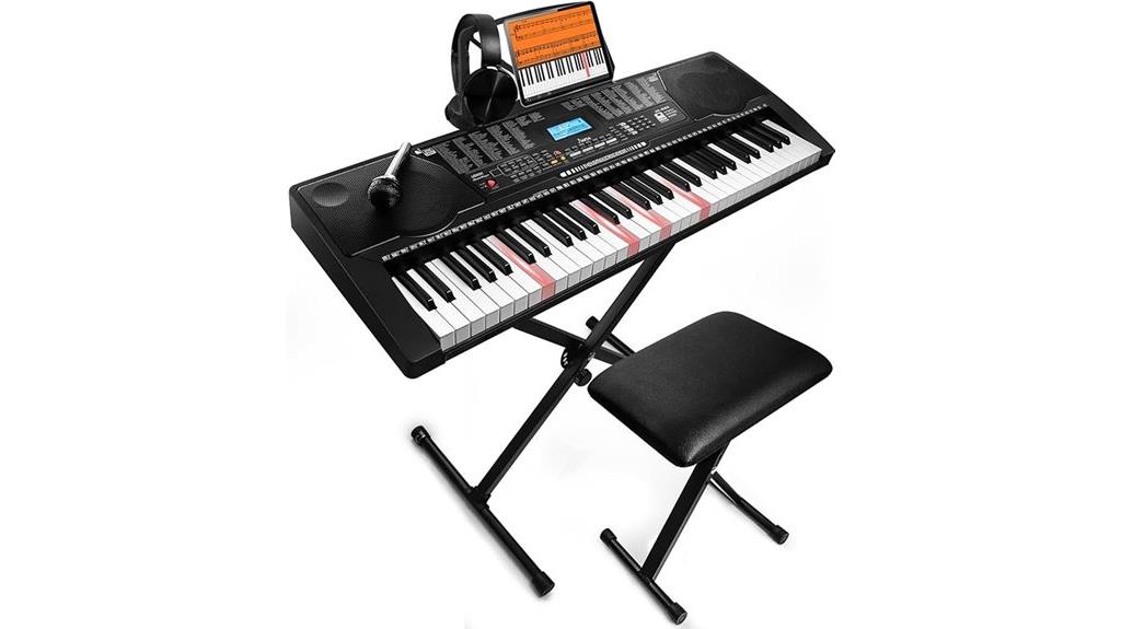 portable 61 key lighted piano