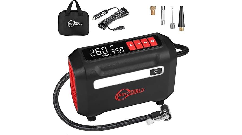portable air compressor with digital display