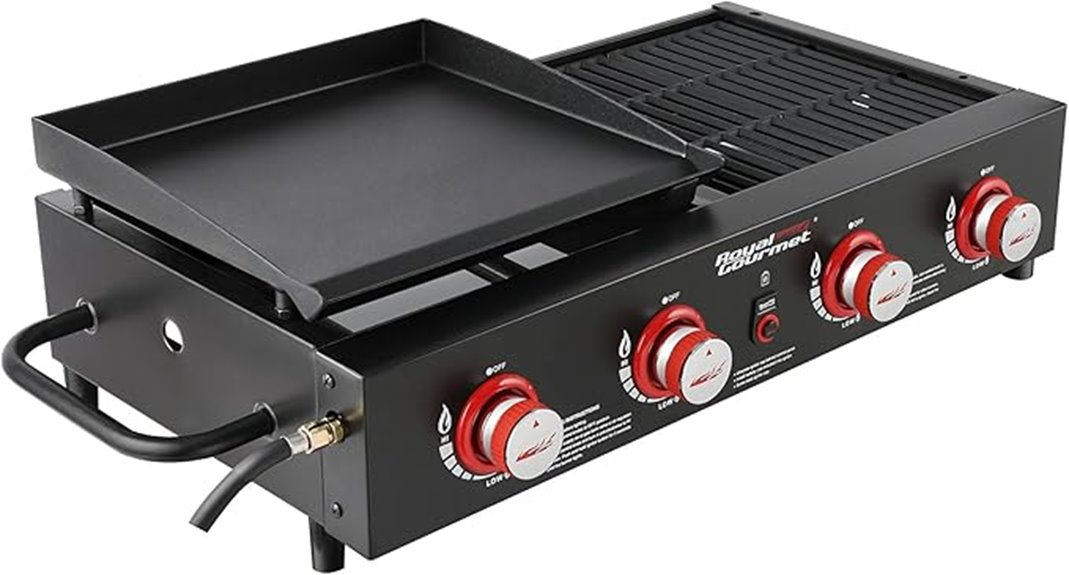 portable four burner combo