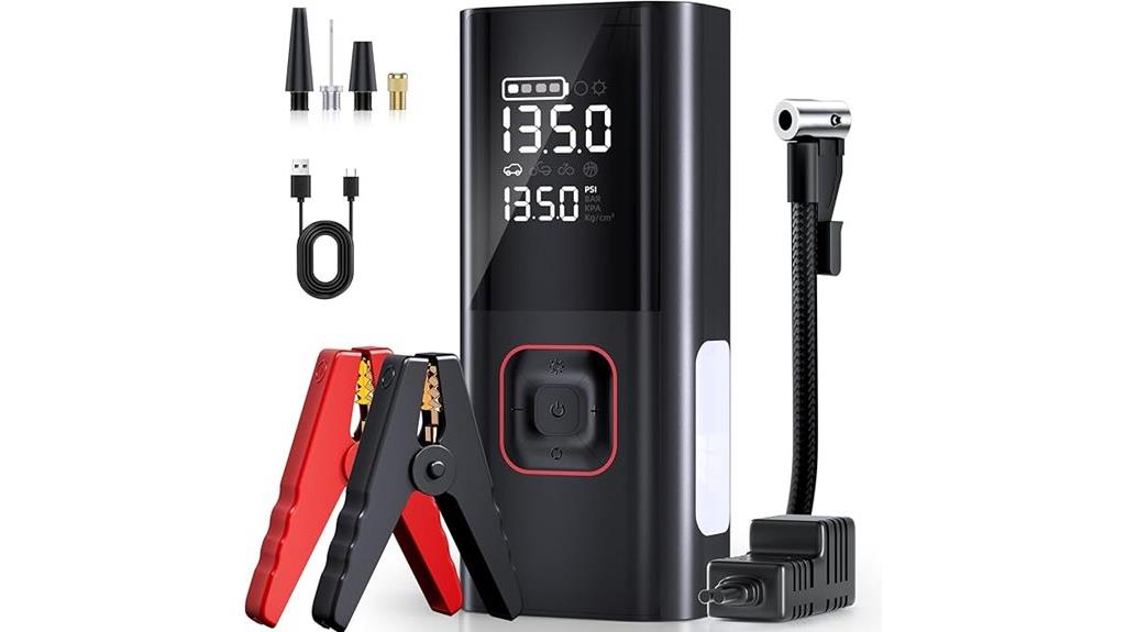 portable jump starter with compressor