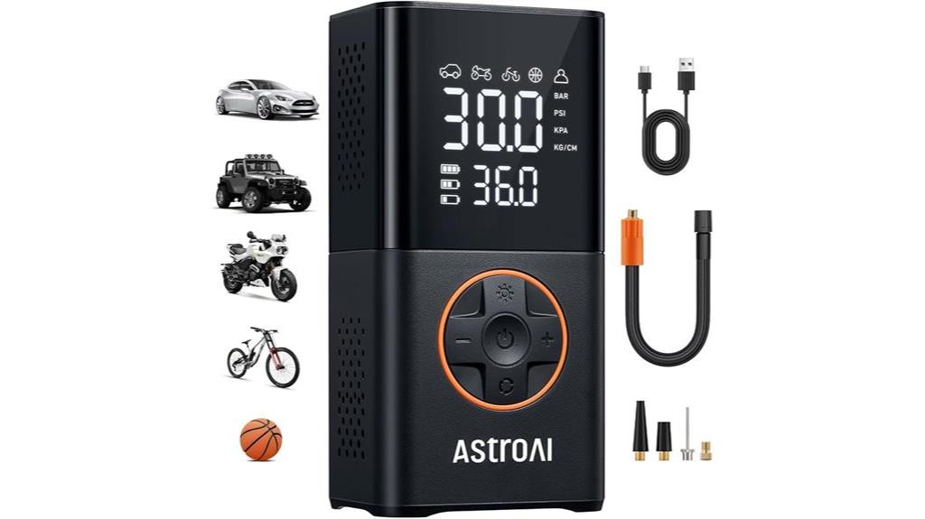 portable tire inflator with gauge