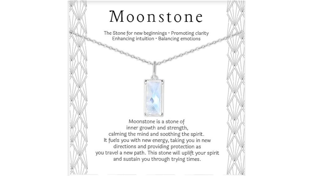 rainbow moonstone sterling necklace