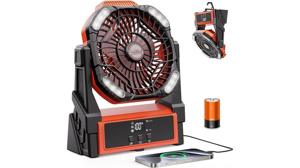 rechargeable camping fan with lights
