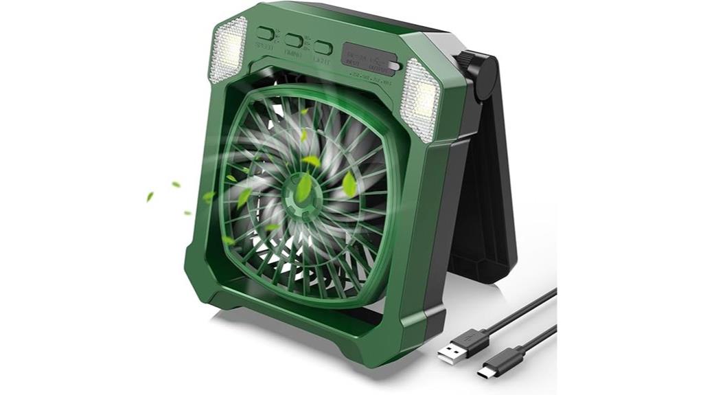 rechargeable solar camping fan