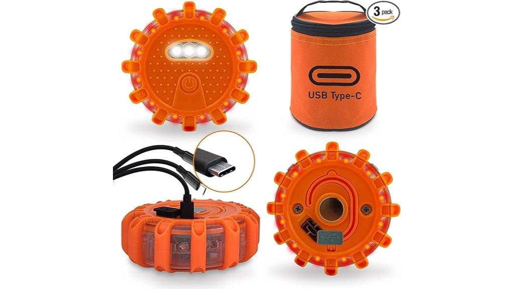 rechargeable usb c emergency flares