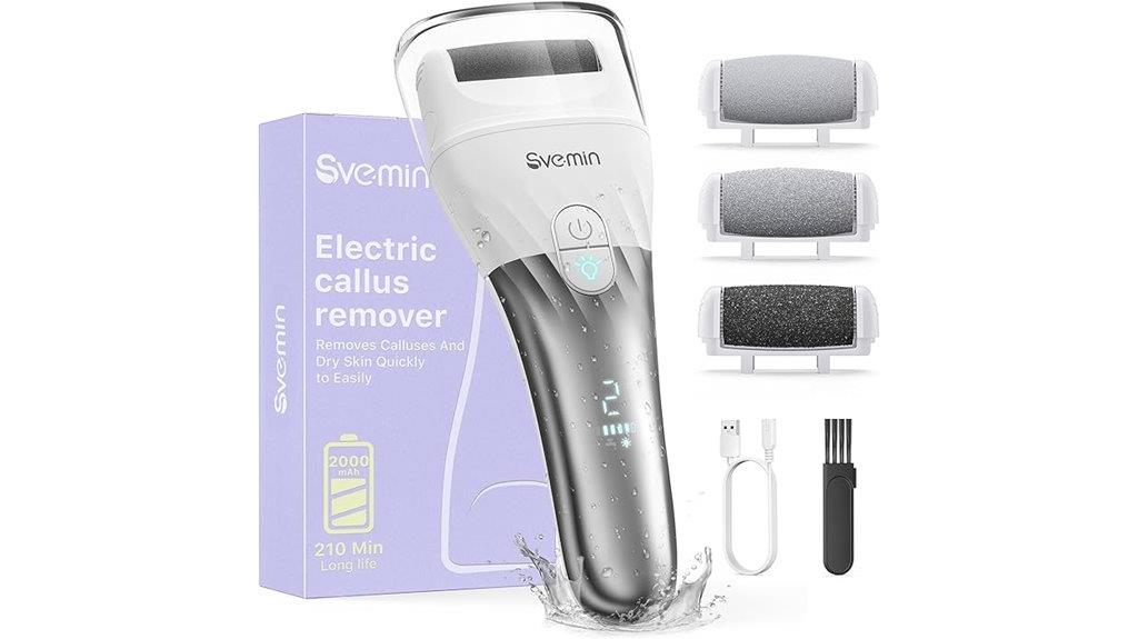 rechargeable waterproof pedicure device