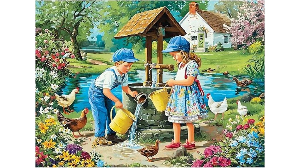 recycled village scene puzzle