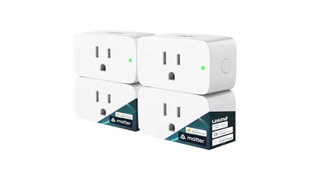 set of four smart plugs