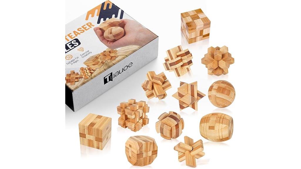 set of twelve wooden puzzles