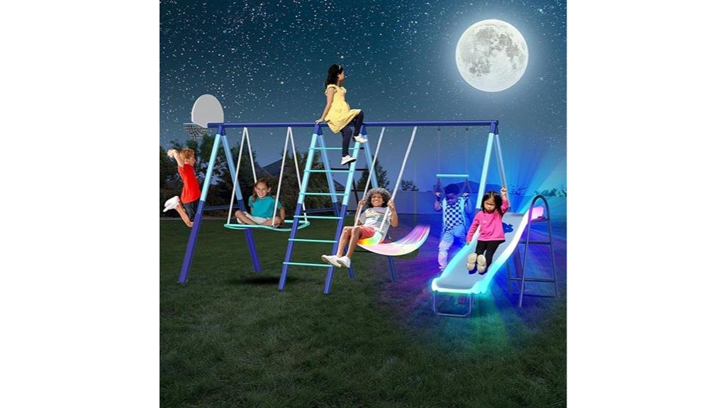 seven in one metal swing set