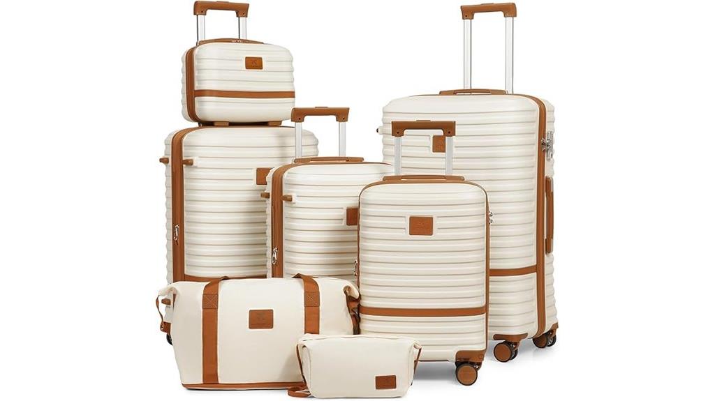 seven piece luggage set