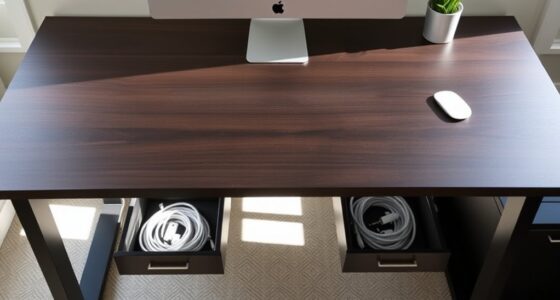 sit stand desks with cable drawers