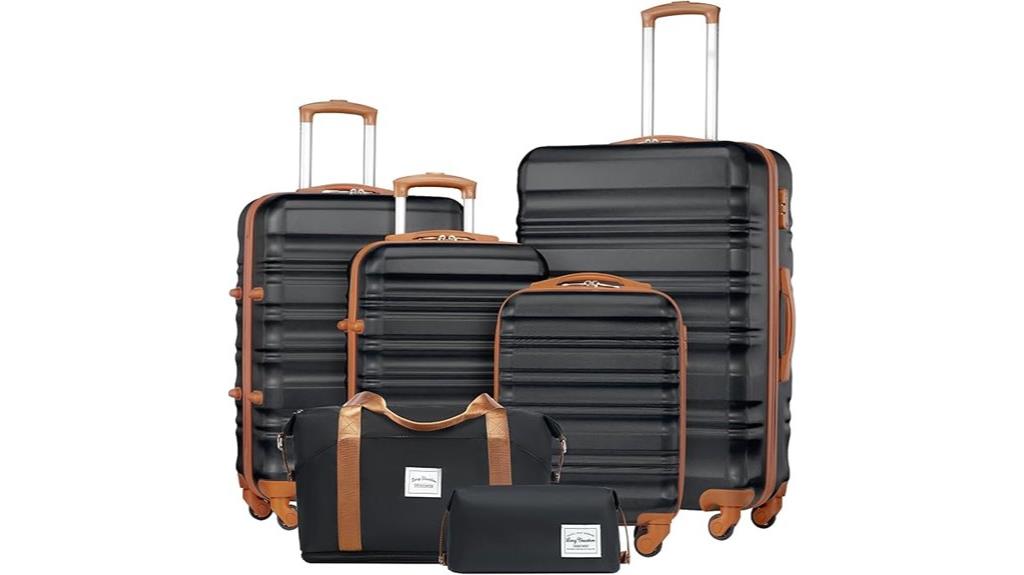 six piece travel luggage