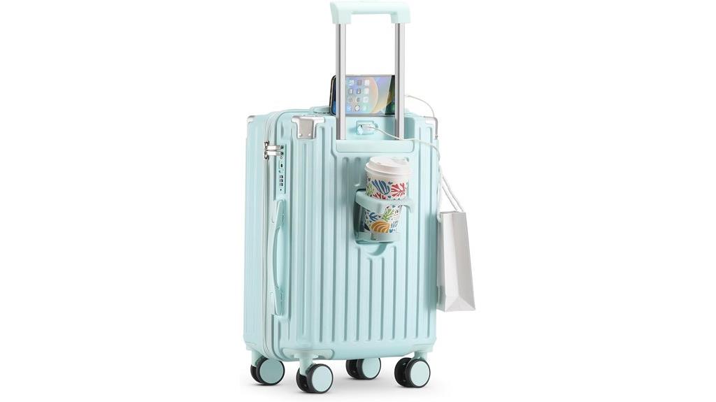 small suitcase with tech features