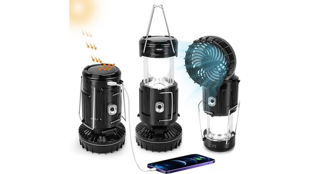 solar powered lantern with fan