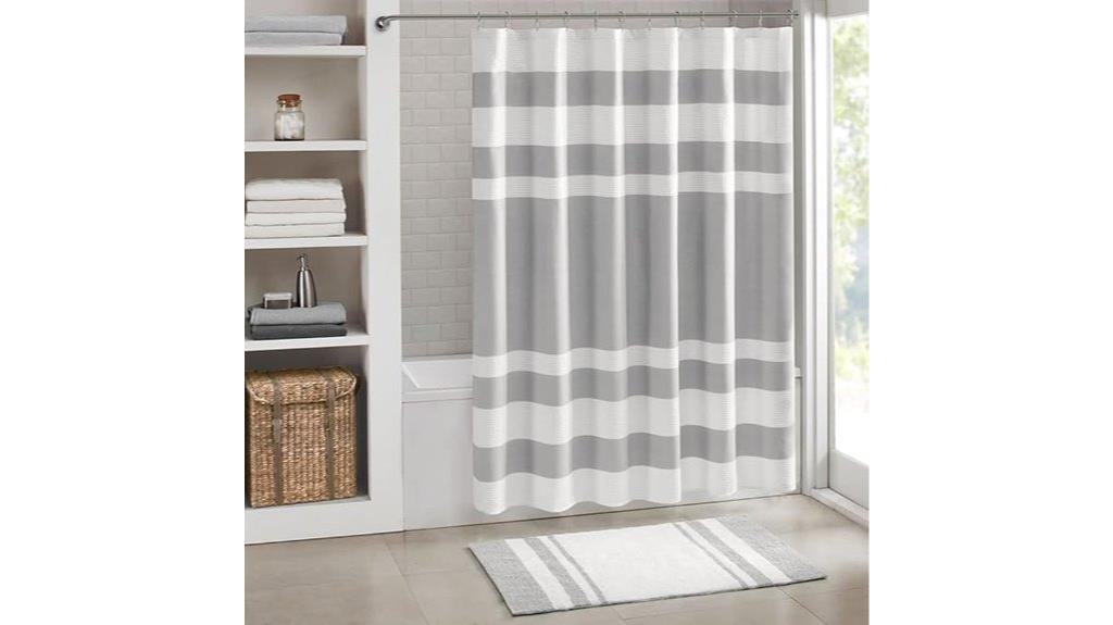 striped shower curtain with scotchgard