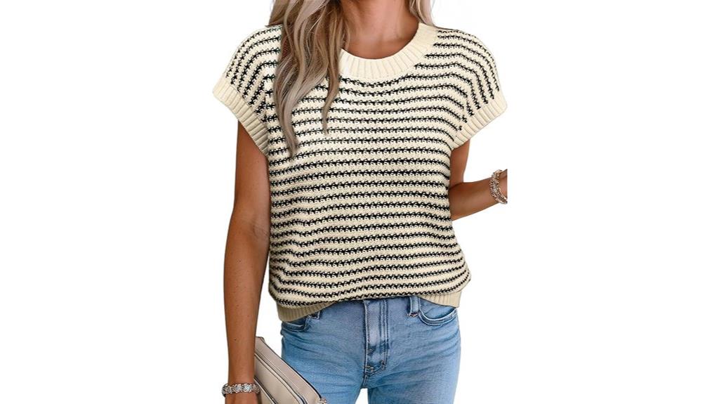 striped women s sweater vest