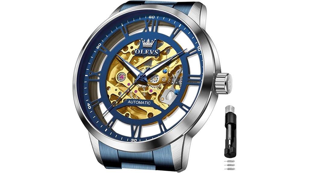 stylish men s skeleton watch