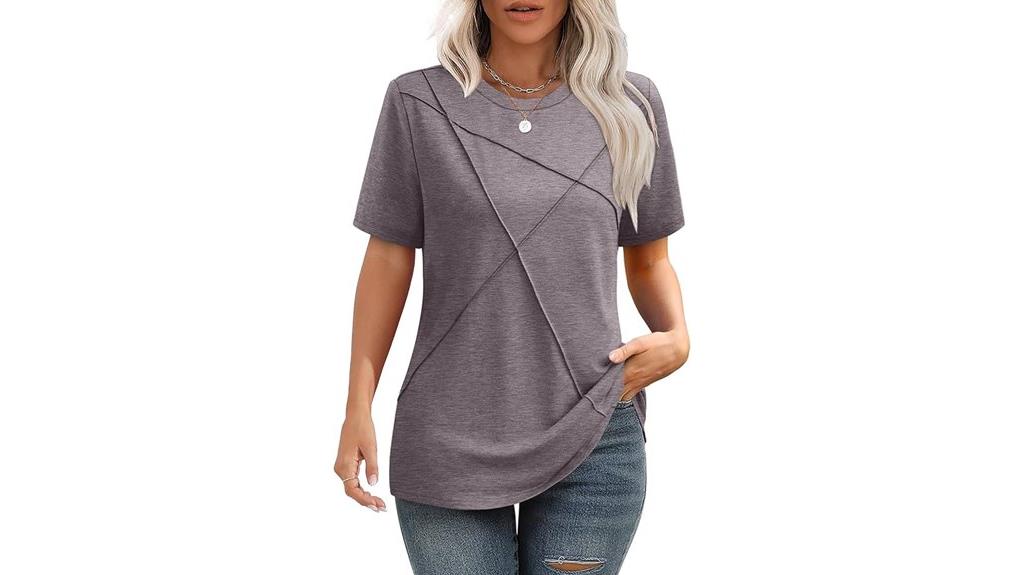 summer pleated round neck