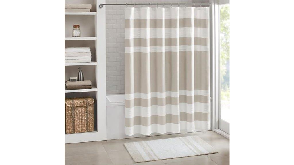 taupe waffle weave curtain