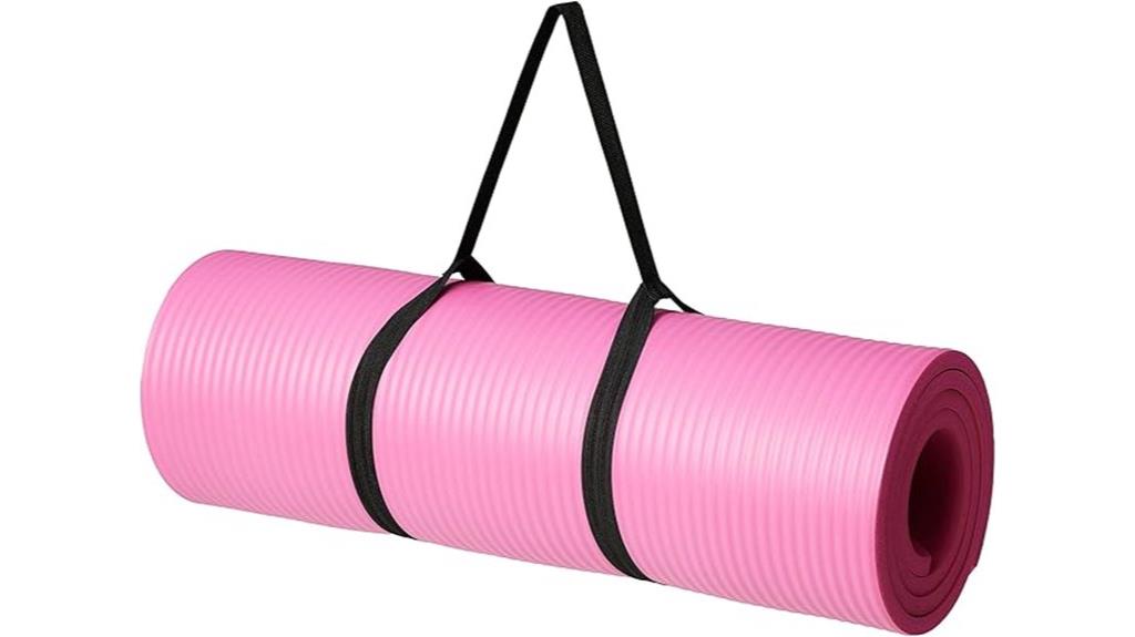 thick yoga mat with strap