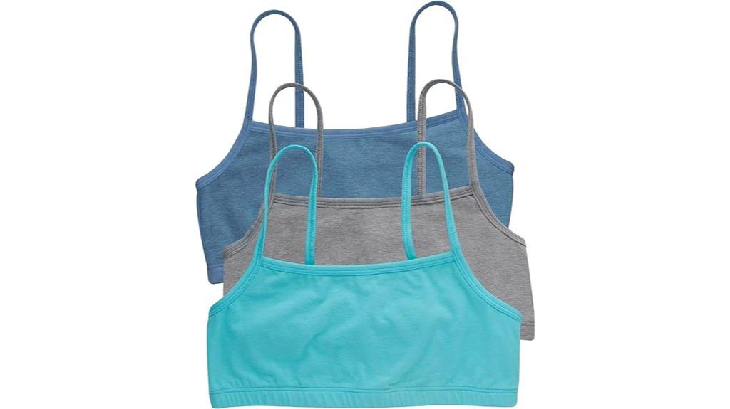 three pack cotton bralettes
