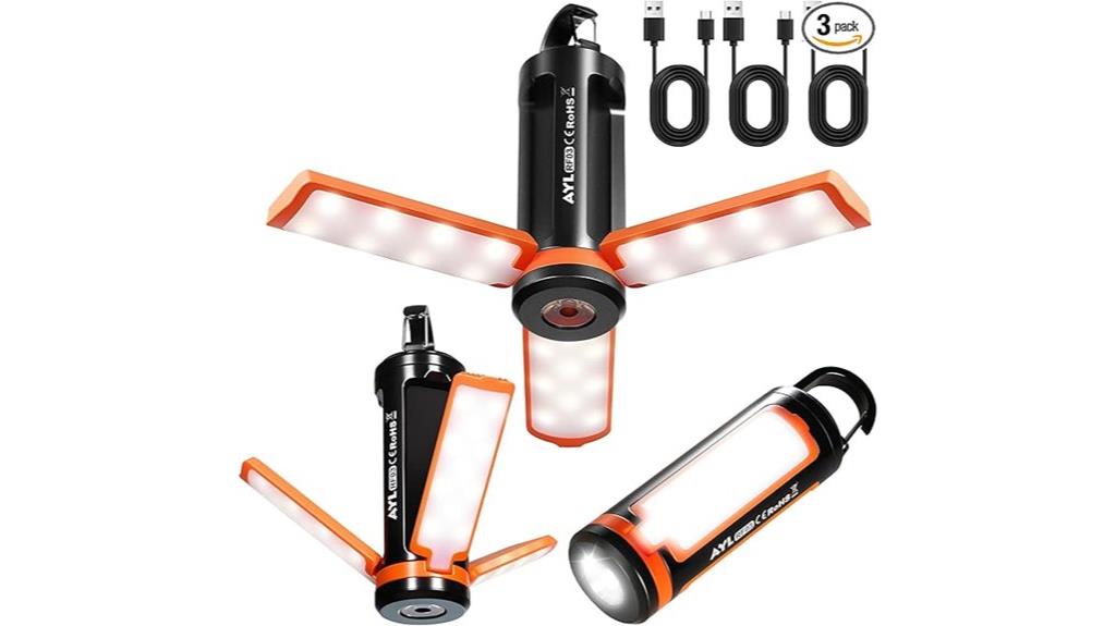 three pack rechargeable lanterns