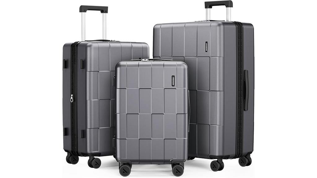 three piece hard shell luggage