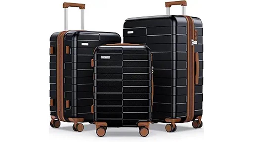 three piece hardshell luggage