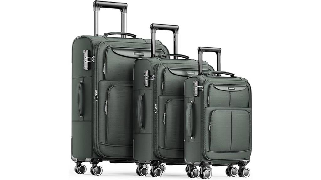 three piece softside luggage