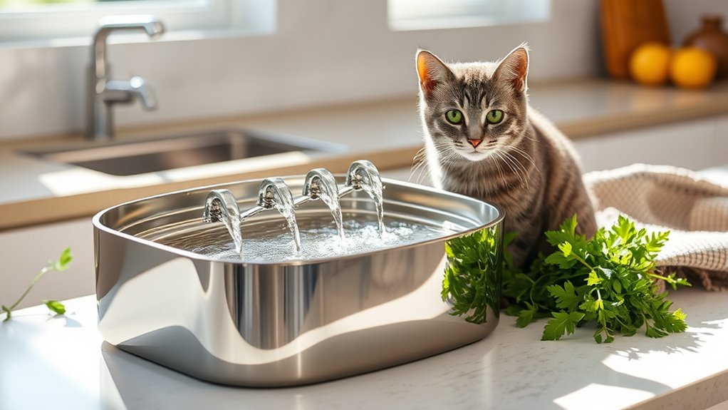 top stainless steel cat fountains