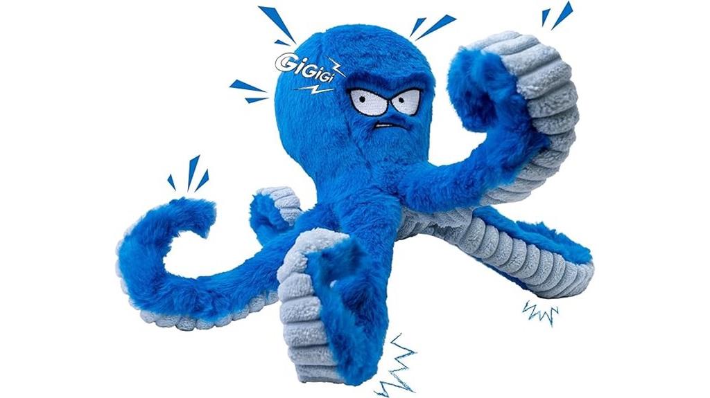 tough stuffed squeaky octopus