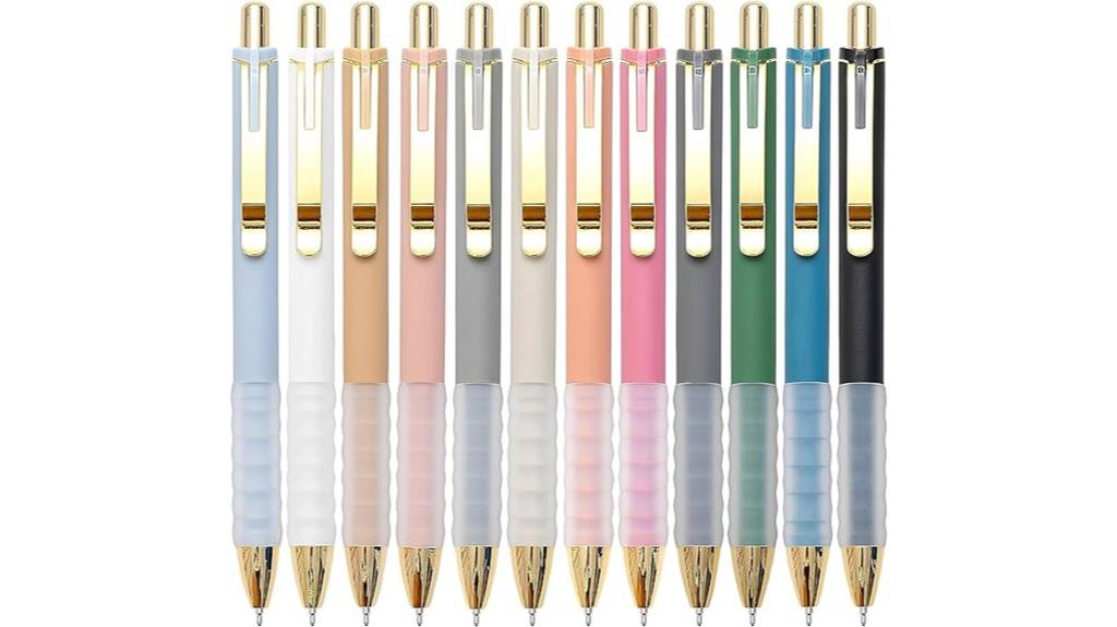 twelve soft grip pens