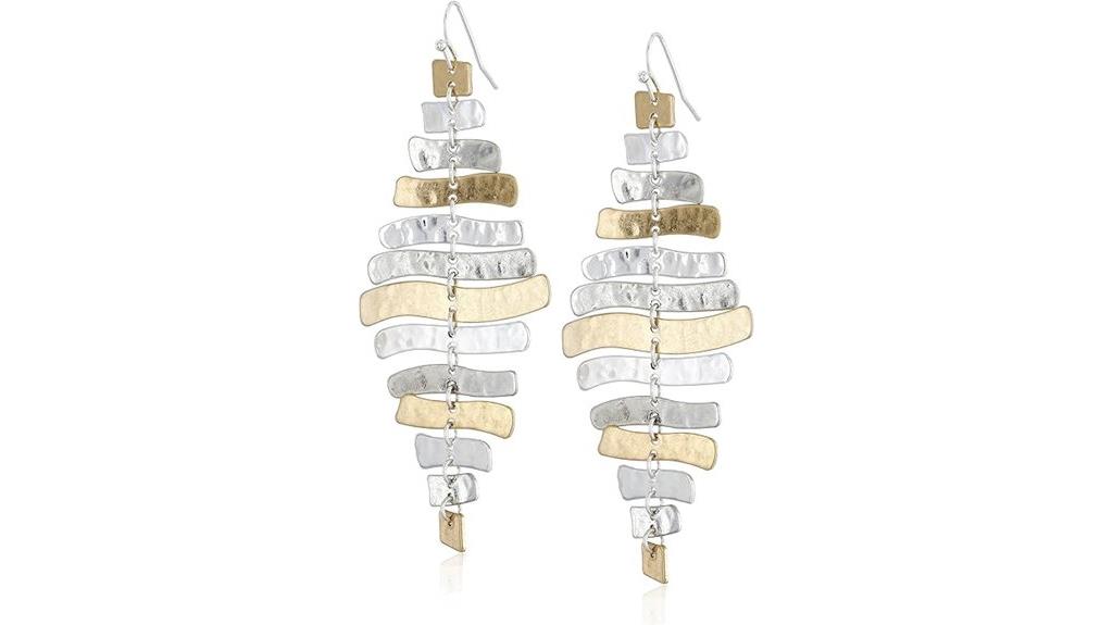 two tone sculptural earrings