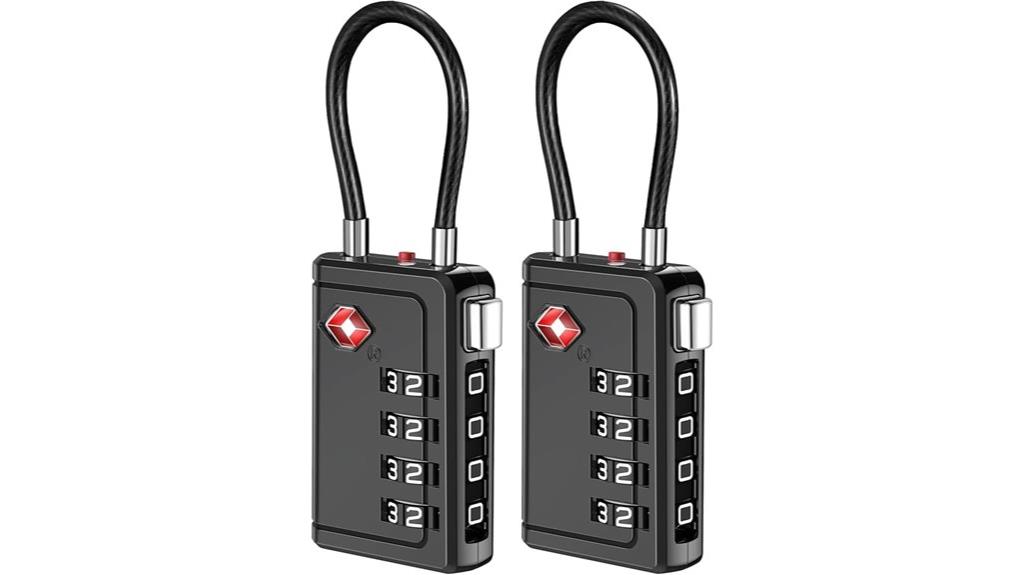 two tsa approved luggage locks