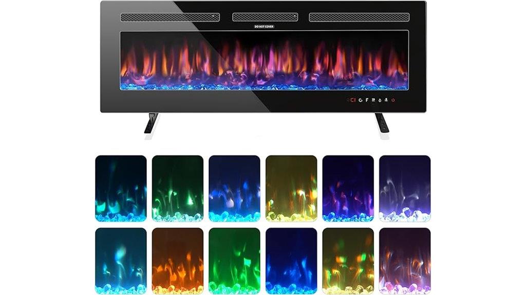 wall mounted adjustable electric fireplace