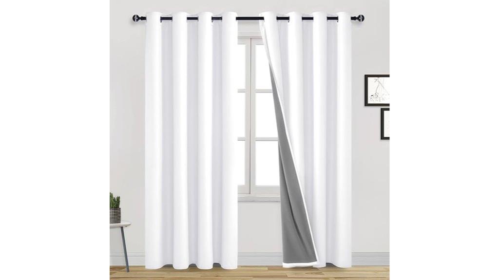 white blackout window curtains