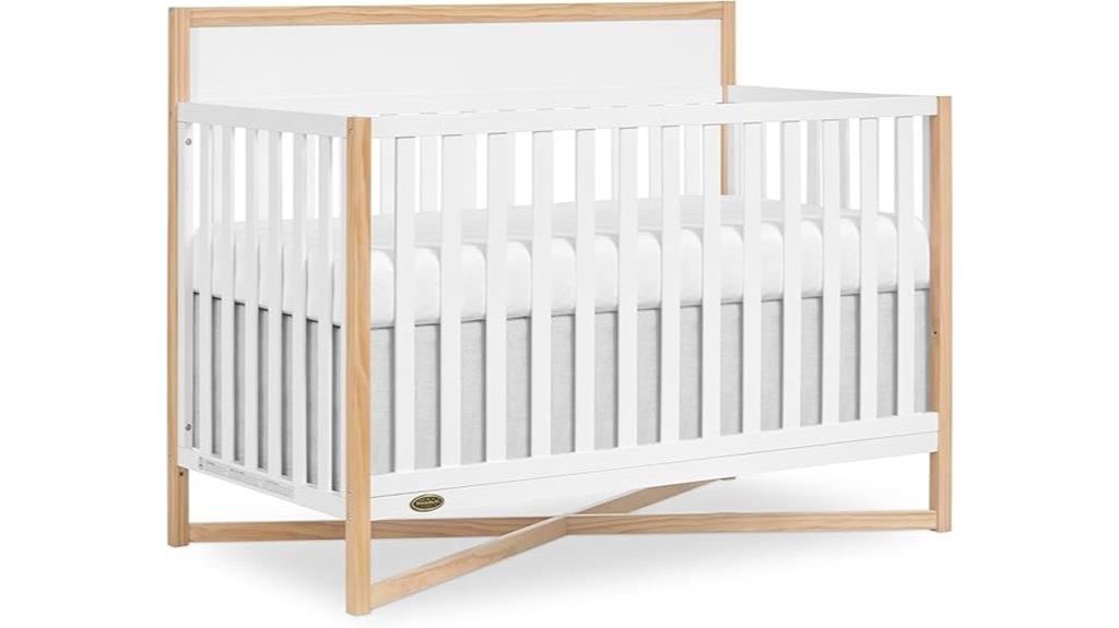 white oak convertible crib
