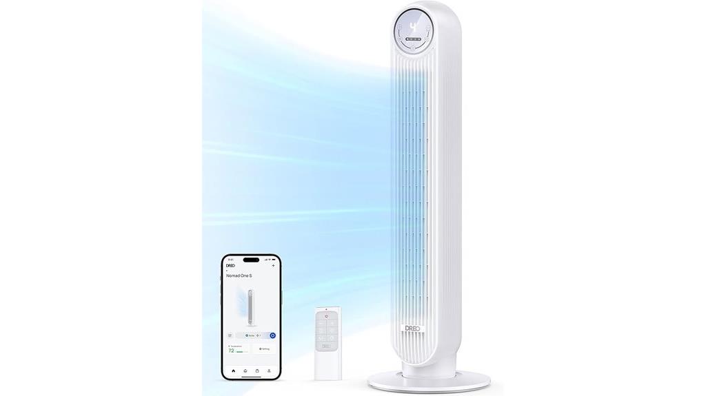 wifi controlled bedroom tower fan