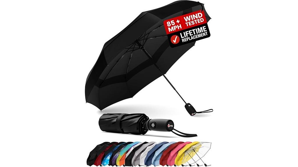 wind resistant travel umbrella