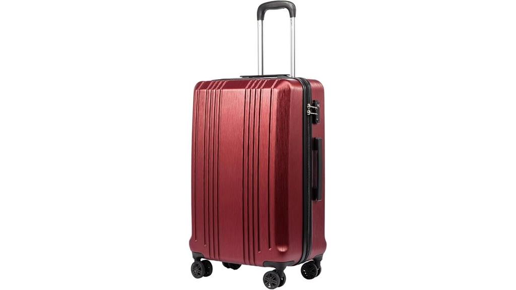 wine red spinner luggage