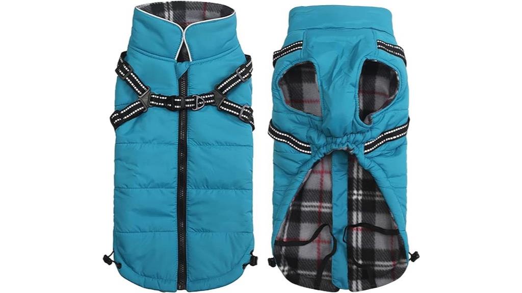 winter dog coat with harness